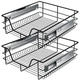 KESSER® Teleskopschublade 30-60cm Schrankbreite verchromt aus Edelstahl Schubladeneinsatz für Küchenschrank Korbauszug Schrankauszug