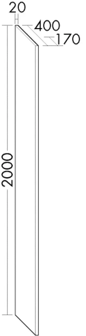 Burgbad Seitenwange rc40 System PG1 2000x20x400 Trend- oder RAL-Farbe Matt, WAAV002F4032 WAAV002F4032