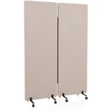 HJH Office FLEXMIUT 2er Set Taupe Raumteiler mit Rollen & Gleiter 891000
