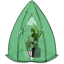 VOUNOT Vounot® Gewächshaus Foliengewächshaus für Balkon, Garten, überwinterungszelt für Pflanzen, Tomatengewächshaus Winterfest Stabil, 160x160x180cm Grün