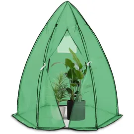 VOUNOT Vounot® Gewächshaus Foliengewächshaus für Balkon, Garten, überwinterungszelt für Pflanzen, Tomatengewächshaus Winterfest Stabil, 160x160x180cm Grün