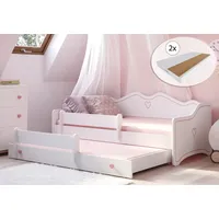 Kids Collective Mädchenbett 80x160 mit Ausziehbett & zwei Matratzen