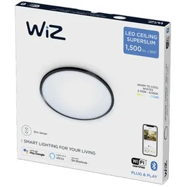 WIZ Deckenleuchte SuperSlim Kunststoff Ø 29,2 cm 16 W inkl. dimmbarer LED schwarz