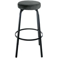 DELUKE® Barhocker KOELN - Dunkelgrau, Samt | Barhocker ohne Lehne Barstuhl Tresenhocker Tresenstuhl Kneipenhocker Kneipenstuhl