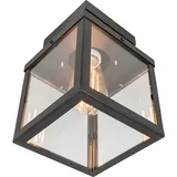 QAZQA Industrielle Outdoor-Deckenleuchte schwarz 1-flammig - Rotterdam