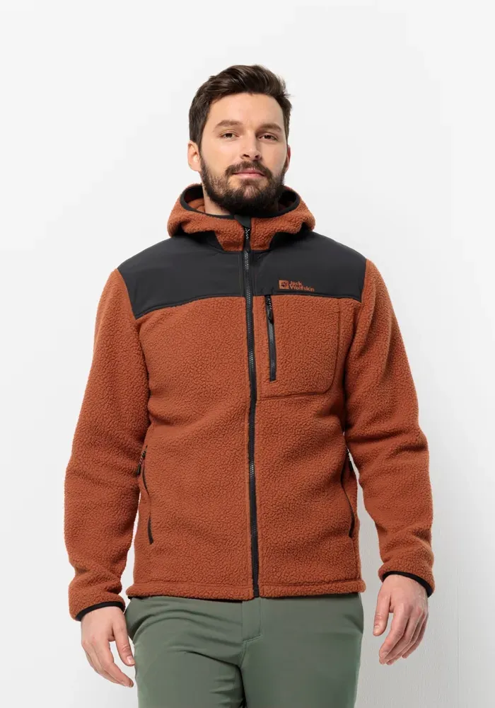 Jack Wolfskin Fleecee »KAMMWEG PILE FZ M«, mit Kapuze, Gr. S (48), carmine, , 40098160-S