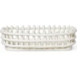 Ferm Living Keramik Korb oval Weiß 15 x 30 cm