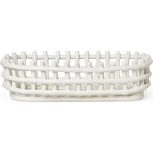 Ferm Living Keramik Korb oval Weiß 15 x 30 cm