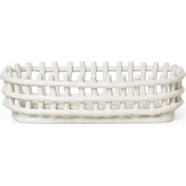 Ferm Living Keramik Korb oval Weiß 15 x 30 cm
