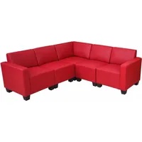 MCW Modular Sofa-System Couch-Garnitur Moncalieri 5, Kunstleder ~ rot