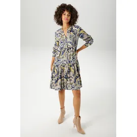 Aniston CASUAL Blusenkleid Paisley Blau/Beige 42