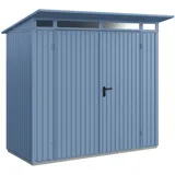 Hörmann Metall-Gerätehaus Berry Classic mit Pultdach Typ 1, 248 x 153 cm,taubenblau,3,8 m2