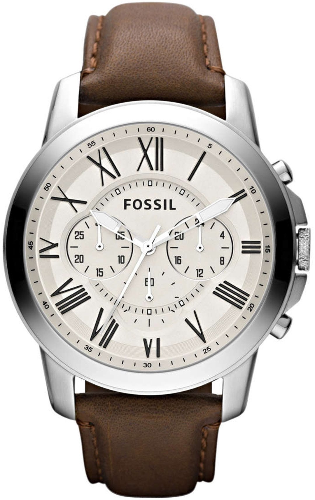 Fossil Herren Armbanduhr Uhr Chronograph Grant FS4735 Leder