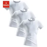CLIPPER Unterhemd, (3 St.), aus Doppelripp, T-Shirt, Unterziehshirt, Kurzarm T-Shirt Clipper weiß