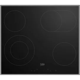 Beko BBSM12320XMPEF Einbau-Backofen-Set, autarker Pyrolyse-Backofen, autarkes Kochfeld Glaskeramik, pyrolytische Selbstreinigung, versenkbare Knebel, FlexiCrisp, Schwarz/Edelstahl