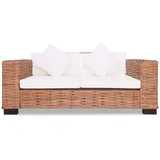 KTHLBRH 2-Sitzer-Sofa Natürliches Rattan Wohnzimmersofa Schlafzimmersofa Arbeitszimmersofa Büro-Sofa für Wohnzimmer, Schlafzimmer, Büro, Lounge