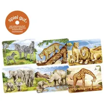 GoKi Minipuzzle afrikanische Tiere, Mehrfarbig (57419)
