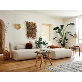 best mobilier Onyx – modulare 4-Sitzer Wohnlandschaft Ecksofa beidseitig montierbar – aus Stoff Beige