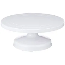 Ibili 789301 Torten-/Kuchenständer drehbar/hoch 31 cm aus Kunststoff, weiß, 31 x 31 x 12.5 cm