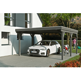 SKANHOLZ Skan Holz Carport Grunewald 427 cm x 554 cm mit Aluminiumdach Schiefergrau