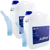 BAUER BLUE AdBlue 10L - 2x5 Liter Premium Harnstofflösung Kanister mit Flex-Ausgießer für Diesel-Motoren, ISO 22241 Konform – Optimale SCR-Abgasnachbehandlung, Made in Germany, PKW, LKW, Baumaschinen