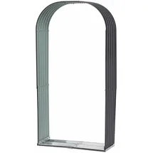 Floraworld Kaminholzunterstand Rundbogen verzinkt und lackiert 103 x 40 x 200 cm grau