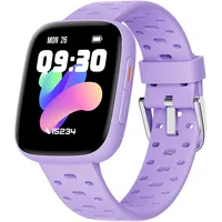 BIGGERFIVE Smartwatch Kinder mit/ohne App, 1,8" Fitness Uhr Schrittzähler, 24/7 Puls, Wecker, 30m Wasserdicht, Schlafmonitor, Puzzlespiele, 100+ Zifferblätter für Mädchen Teens 5–16, Lila
