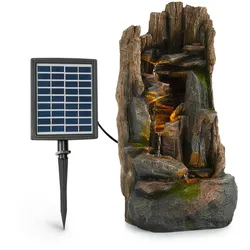 Blumfeldt Mystic Tree Solarbrunnen LED-Beleuchtung Polyresin Dunkles Holz