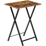 HOOBRO Beistelltisch Klappbar 48 x 36 x 66,5 cm Dunkelbraun/Schwarz