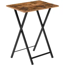 HOOBRO Beistelltisch Klappbar 48 x 36 x 66,5 cm Dunkelbraun/Schwarz