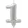 Papstar Zahlenkerze mit Halter 7 cm 2 St. Silber