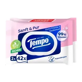 Tempo Sanft & Pur Feuchte Toilettentücher 2 x 42 St.