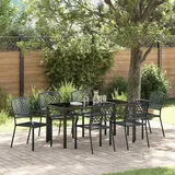 vidaXL Garten Essgruppe 7 pcs Anthrazit Pulverbeschichteter Stahl - Grau