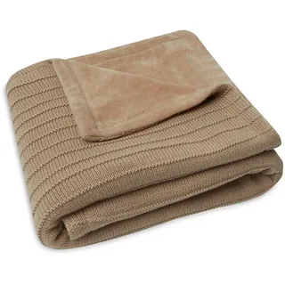 Jollein - Babydecke, 75 x 100 cm, Pure gestrickt / Samt, biscuit