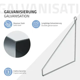 ML-Design Regalhalterung 2er Set 250 mm Silber, Metall, Dreieckige Regalwinkel, Schwebe-Wandhalterung, Regalträger Wandregal Wandkonsole Hängeregal