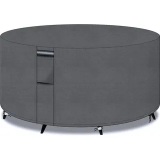 luxuskollektion Gartentisch Abdeckung Rund 300 x 90 cm Grau