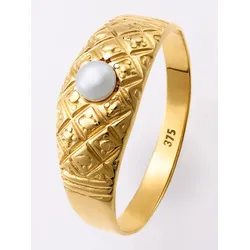Fingerring LADY Gr. 16, gold (gelbgold 375), Fingerringe, Damen, 16, Gold-Metall-Perlen, Gold, Metall, Perlen