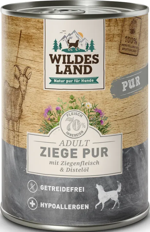 Wildes Land 6 x 400g Ziege PUR