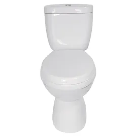 Sanicomfort Stand-WC mit WC-Sitz Weiß spülrandlos