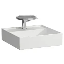 LAUFEN Kartell Handwaschbecken, 46x46cm, weiß matt, 1 Hahnloch, Saphirkeramik