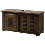 MASSIVMOEBEL24.DE Waschbeckenunterschrank Mango 120x40x60 braun lackiert Railway 477