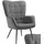 Tectake Ohrensessel Hygge Feincord 76 x 72 x 100,5 cm Anthrazit/Schwarz
