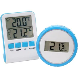casativo-outdoor Digitales Funk-Poolthermometer Blau/Weiß 2er-Set