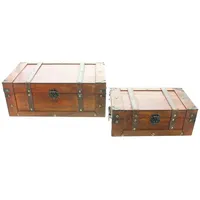 Frank Flechtwaren FRANK FLECHTWAREN, Truhe Schatzsuche, 2er Set, Holz,