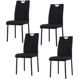Hti-Living Esszimmerstuhl Denton Polyester schwarz 4er Set