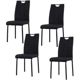 Hti-Living Esszimmerstuhl Denton Polyester schwarz 4er Set