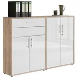 BMG Möbel Aktenschrank Tabor (Set 12, Büroschrank abschließbar mit Metallgriffen) Made in Germany beige