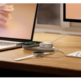 Belkin BoostCharge Pro kabellose 2-in-1-Ladestation mit Qi2, 15W, Schnellladegerät, Wireless Charger für iPhone 17, Air, 16, Pixelsnap, AirPods und MagSafe-fähigen Geräten – Weiß