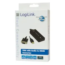 Logilink CV0060 Adapter [1x VGA-Stecker - 1x HDMI-Buchse] Schwarz