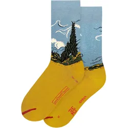 MuseARTa Unisex Socken Vincent van Gogh - Wheatfield with Cypresses